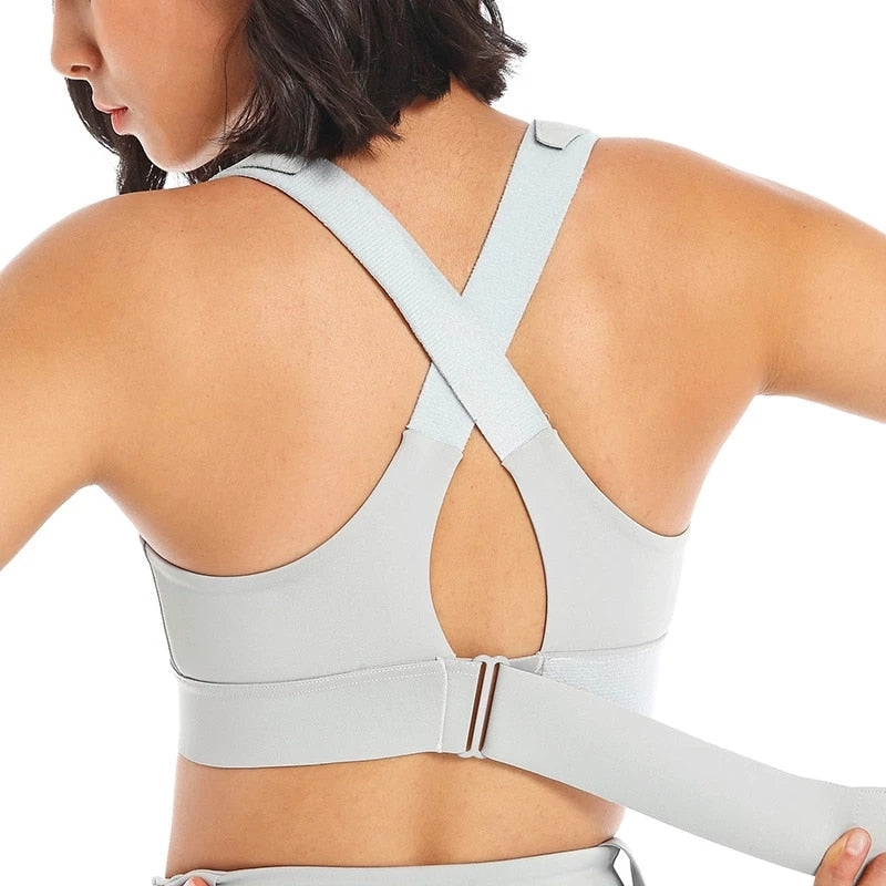 Zip Sports Bra - Adjustable, Shockproof, and Stylish Gym Support