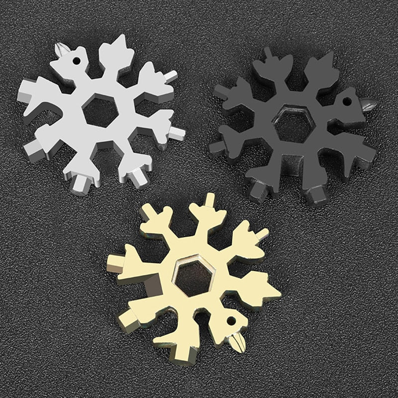 18 In 1 Snowflake Wrench Multifunction Outdoor Survival Tool