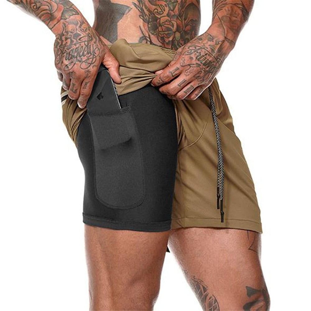 Men's 2-in-1 Quick Dry Running Shorts - Versatile Fitness and Training Bottoms