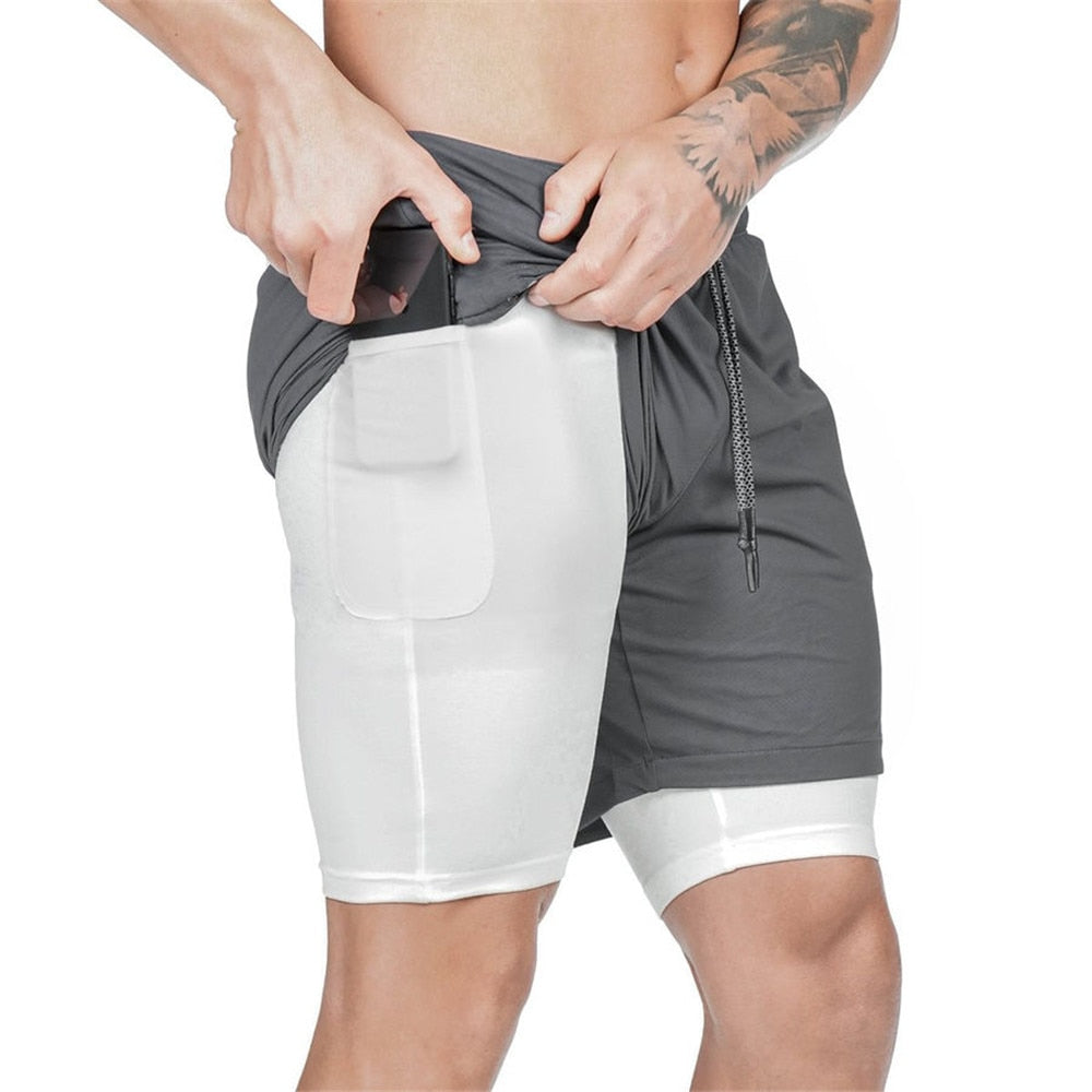 Men's 2-in-1 Quick Dry Running Shorts - Versatile Fitness and Training Bottoms