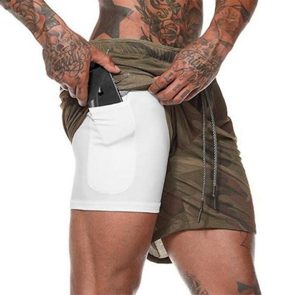 Men's 2-in-1 Quick Dry Running Shorts - Versatile Fitness and Training Bottoms