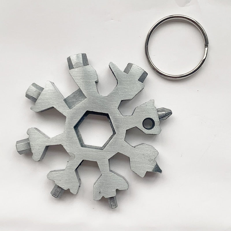 18 In 1 Snowflake Wrench Multifunction Outdoor Survival Tool
