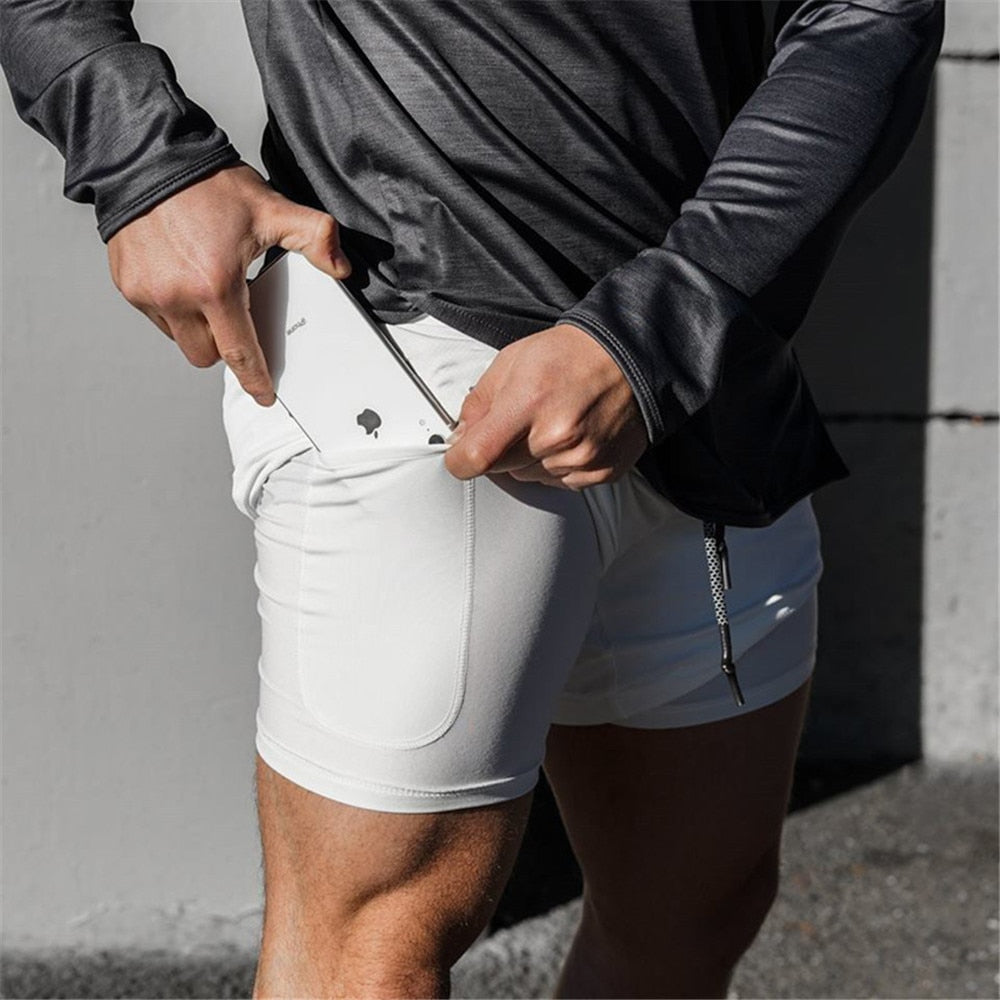 Men's 2-in-1 Quick Dry Running Shorts - Versatile Fitness and Training Bottoms
