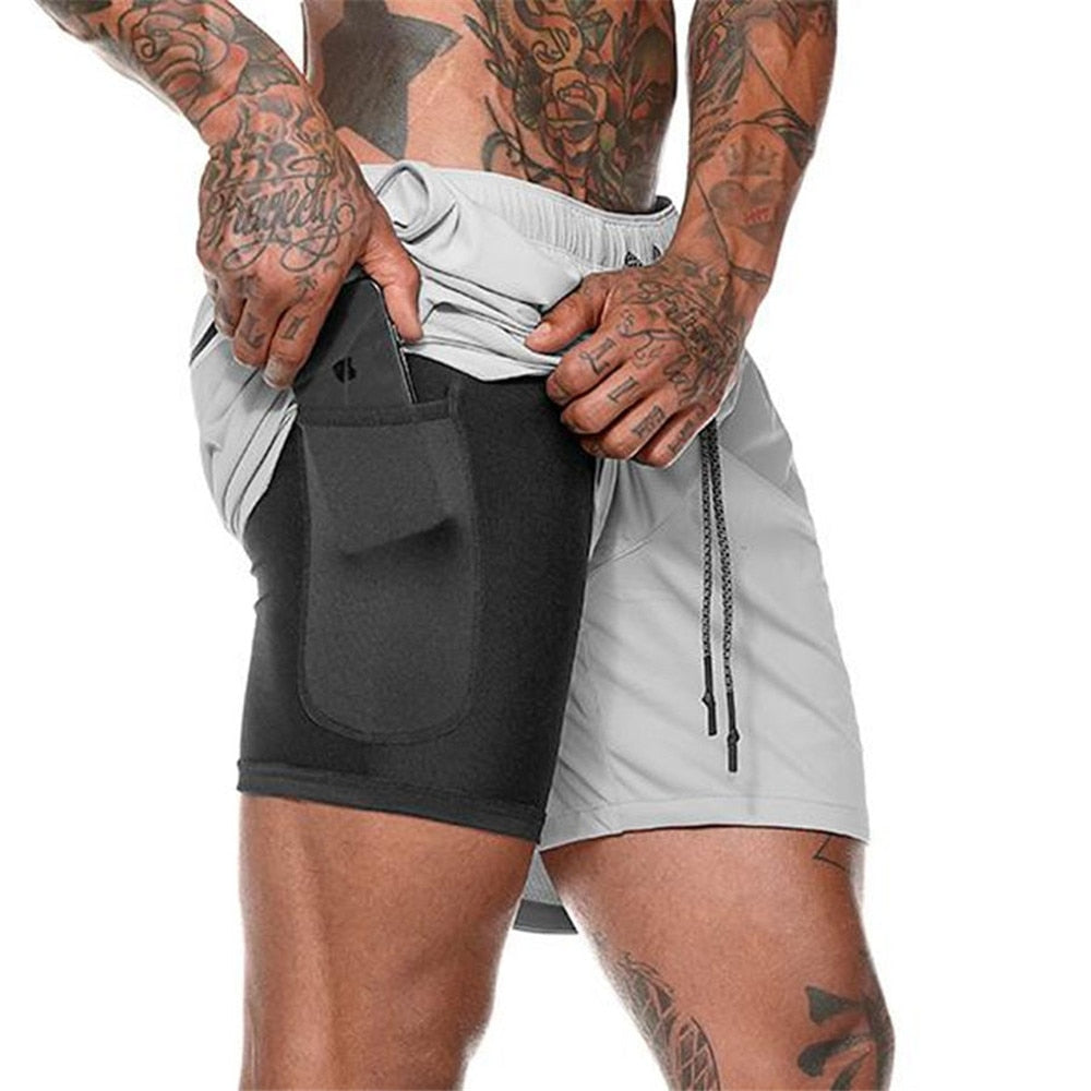 Men's 2-in-1 Quick Dry Running Shorts - Versatile Fitness and Training Bottoms