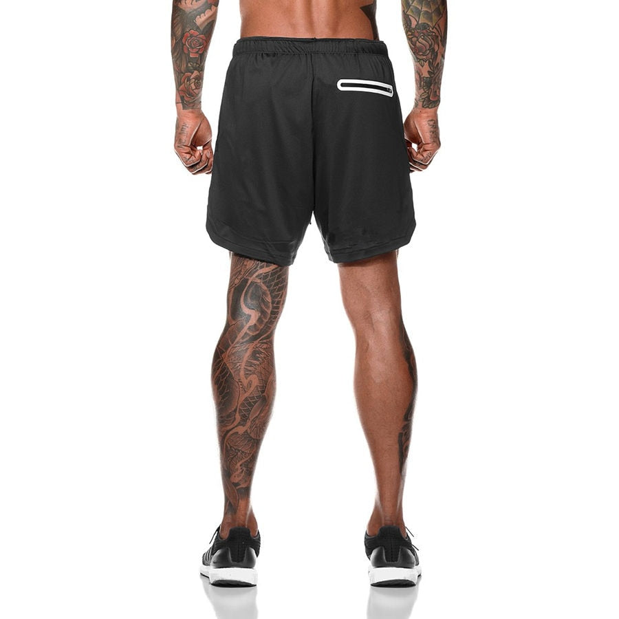 Men's 2-in-1 Quick Dry Running Shorts - Versatile Fitness and Training Bottoms