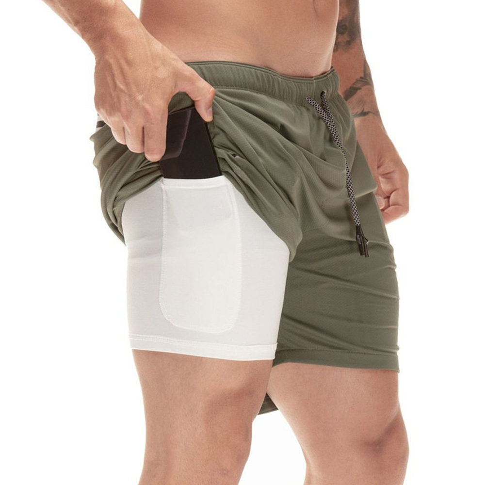 Men's 2-in-1 Quick Dry Running Shorts - Versatile Fitness and Training Bottoms