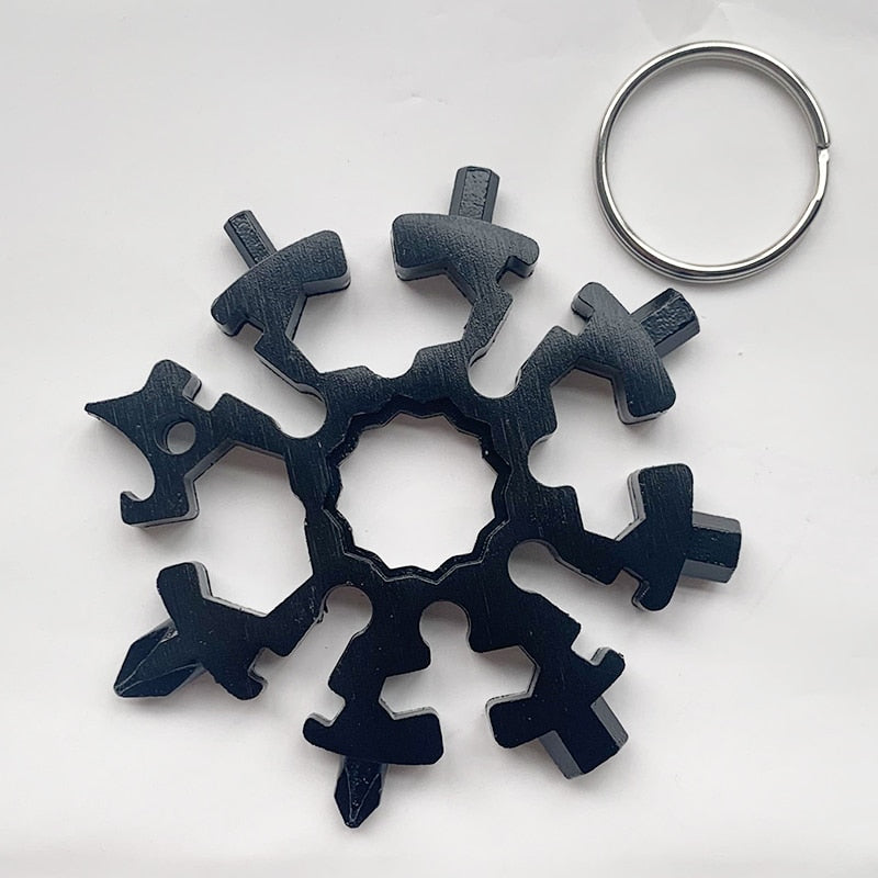 18 In 1 Snowflake Wrench Multifunction Outdoor Survival Tool