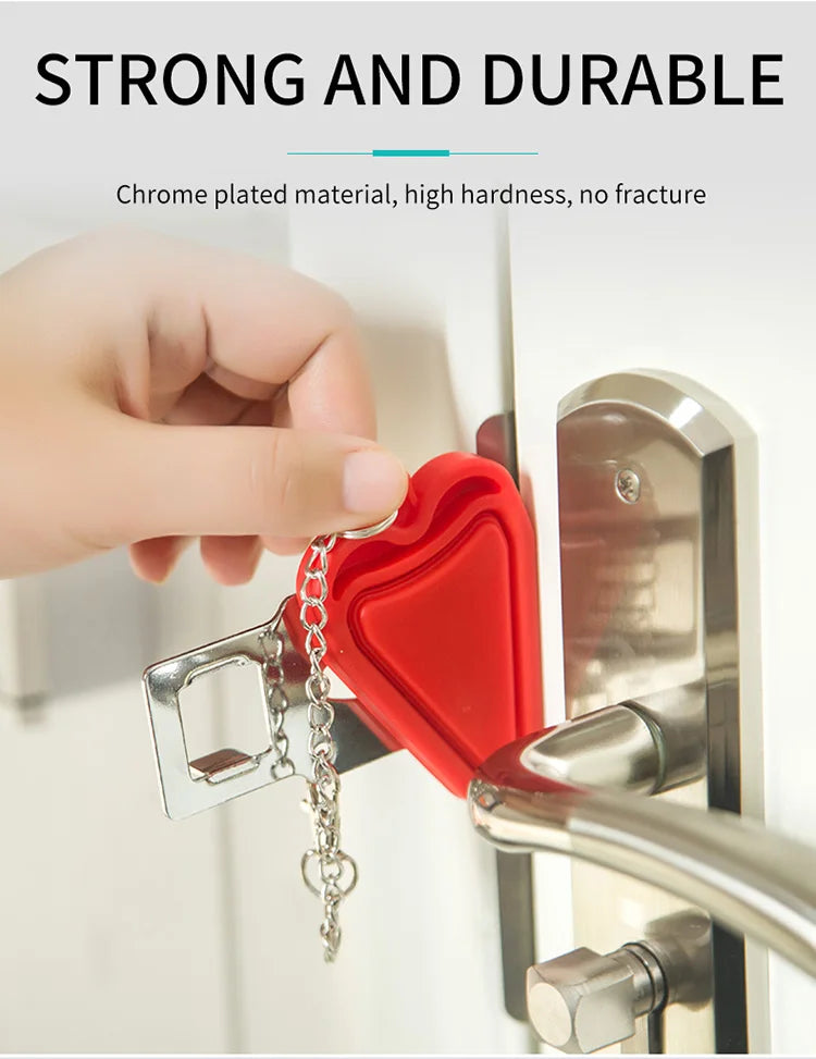 Travel Safety Door Lock No Drilling Required Manual Hotel Room Removable For Travel Safety