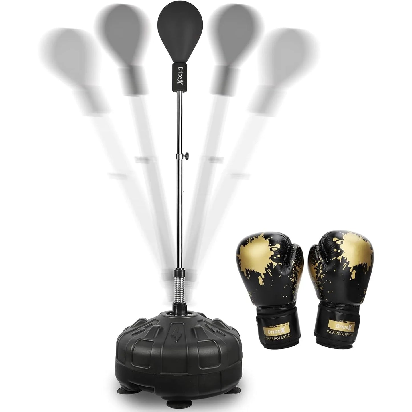 Speed Punch Ball with Stand & Adjustable Height Stand - Great for Boxing Workout Equipment, Stress Fitness