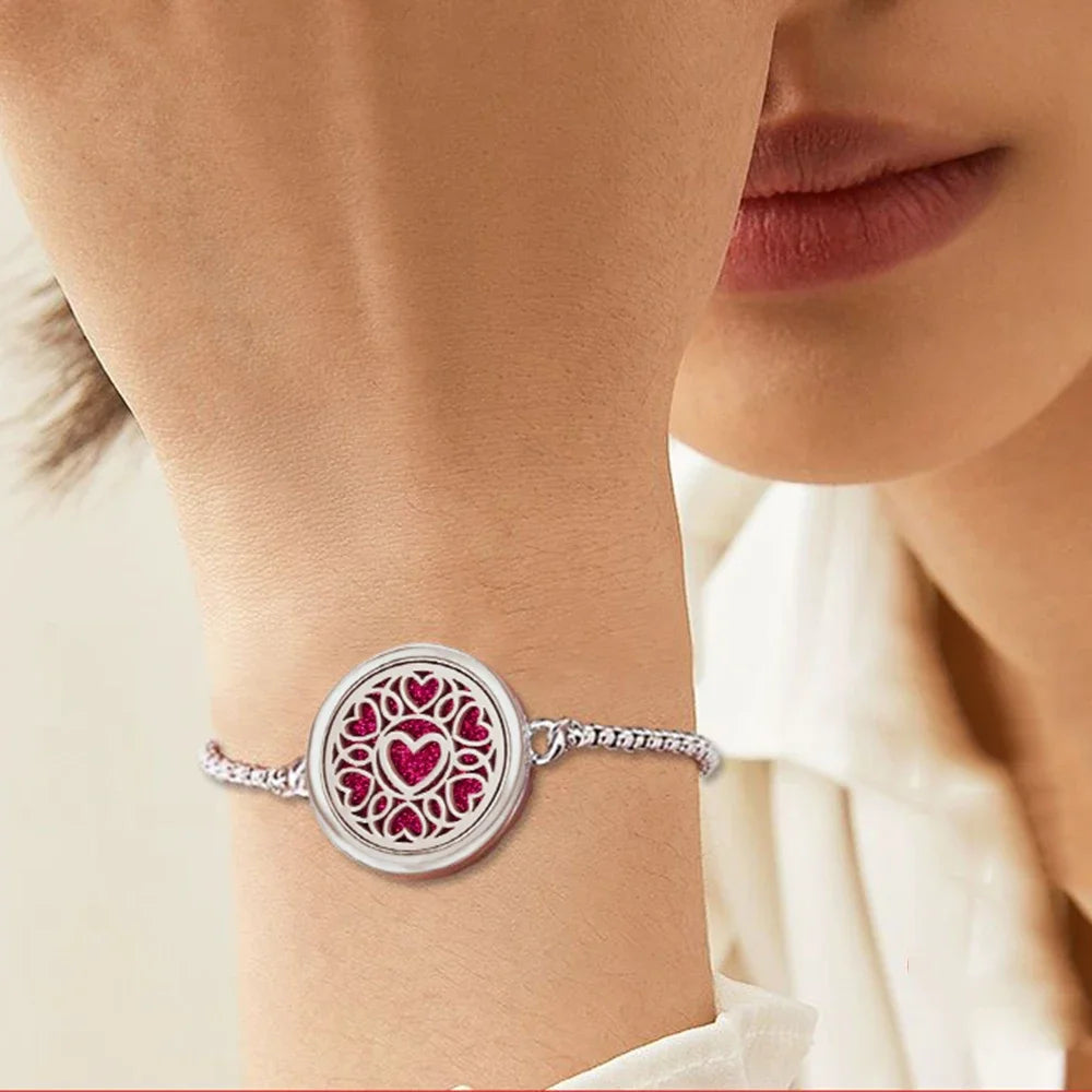 2024 New Kaleidoscope Aromatherapy Bracelet Perfume Essential Oil Diffuser Locket Bracelet Charms Women Aroma Diffuser Jewelry