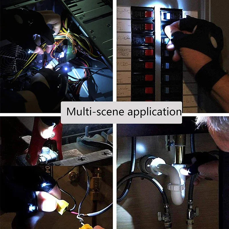 Heavy Duty Gloves with Flashlight