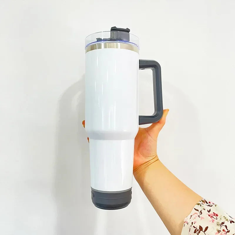 Massive 118 cl/ 40 oz Stainless Steel Cup With Bluetooth Stereo Sound Speakers Vacuum Insulated