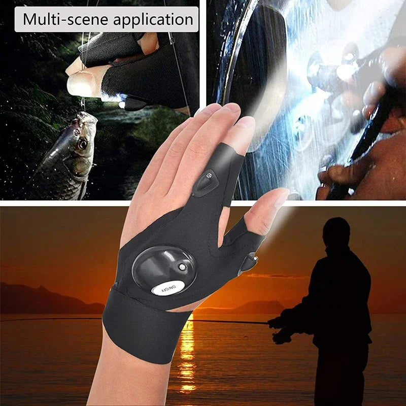 Heavy Duty Gloves with Flashlight