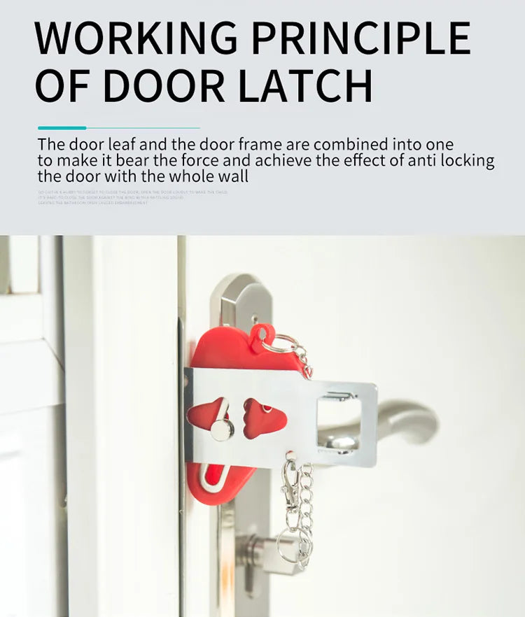 Travel Safety Door Lock No Drilling Required Manual Hotel Room Removable For Travel Safety