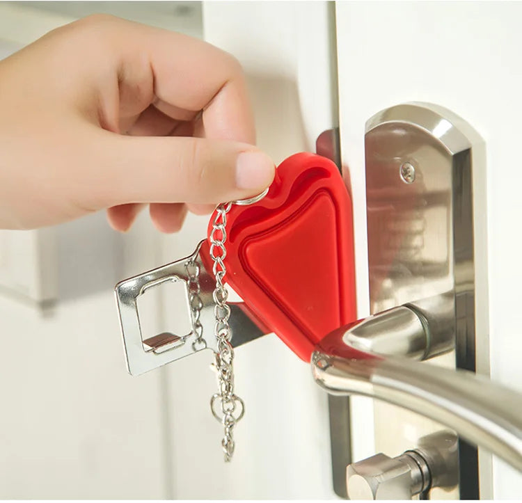 Travel Safety Door Lock No Drilling Required Manual Hotel Room Removable For Travel Safety