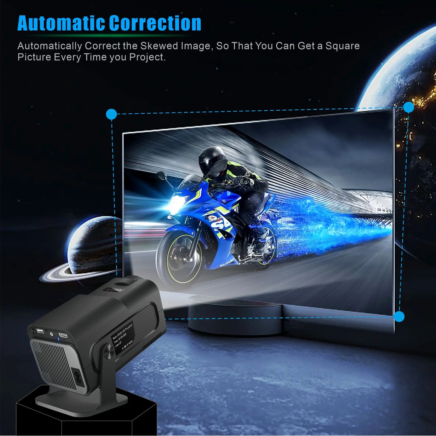 HY320mini Android Smart 1080P 4K Movie Projector 11.0 With Portable WIFI Bluetooth Home Cinema 720P Compatible with Smartphone