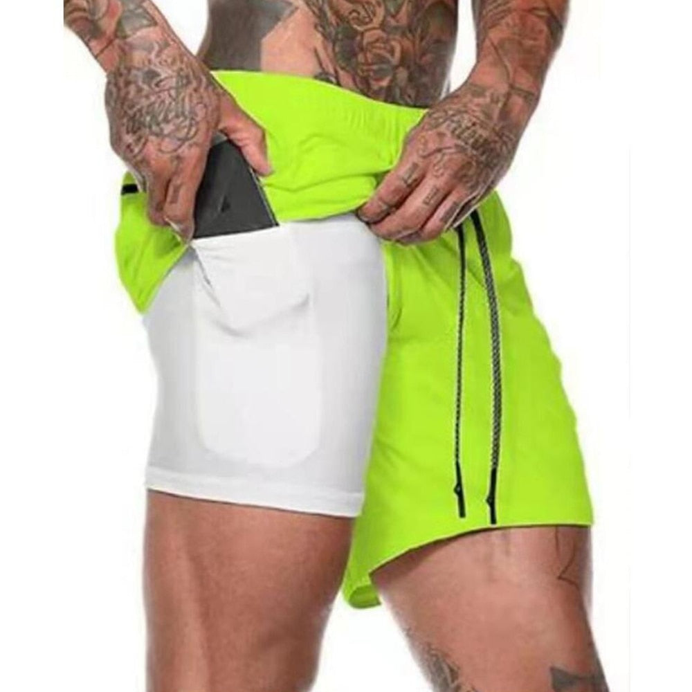 Men's 2-in-1 Quick Dry Running Shorts - Versatile Fitness and Training Bottoms