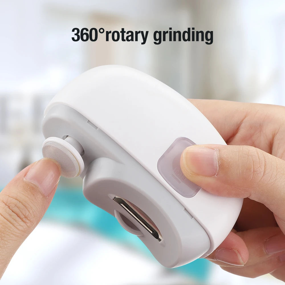 Electric Nail Clipper for Grinding and Polishing with Rechargeable Light
