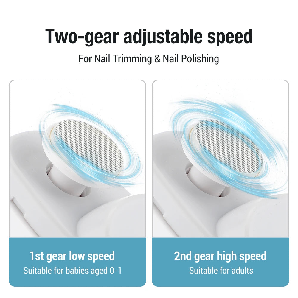 Electric Nail Clipper for Grinding and Polishing with Rechargeable Light