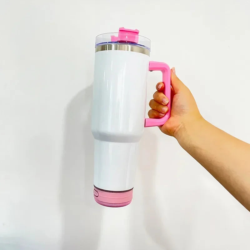 Massive 118 cl/ 40 oz Stainless Steel Cup With Bluetooth Stereo Sound Speakers Vacuum Insulated