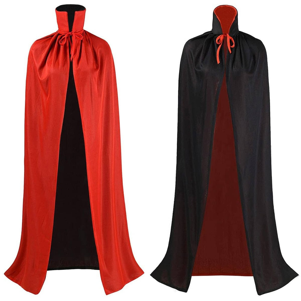 Reversible Black/ Red Vampire Halloween Party Costume Cape...
