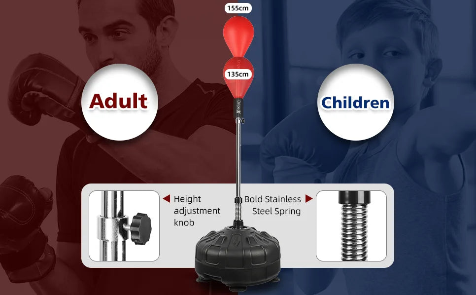 Speed Punch Ball with Stand & Adjustable Height Stand - Great for Boxing Workout Equipment, Stress Fitness