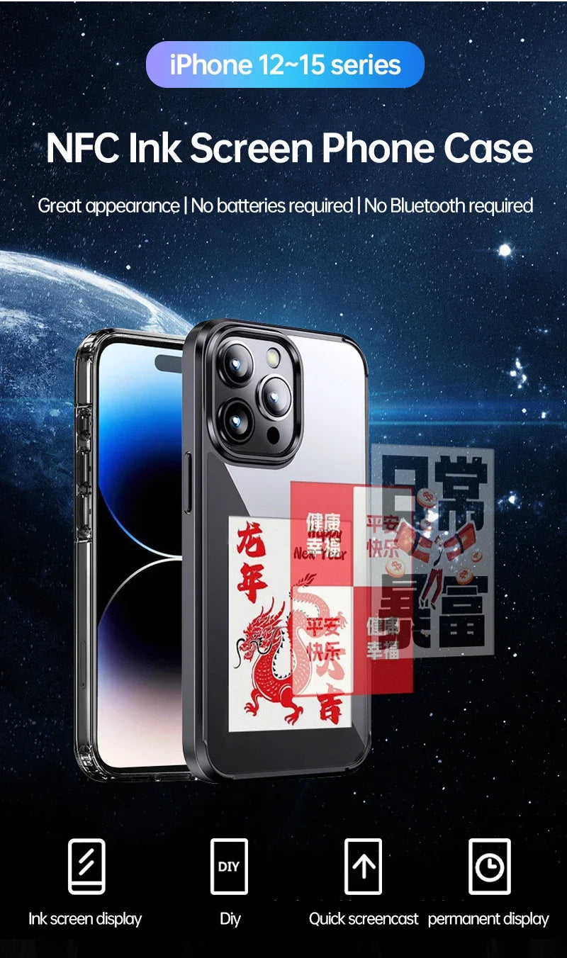 Digital Smart Case For iphone 13 14 15 Pro Max