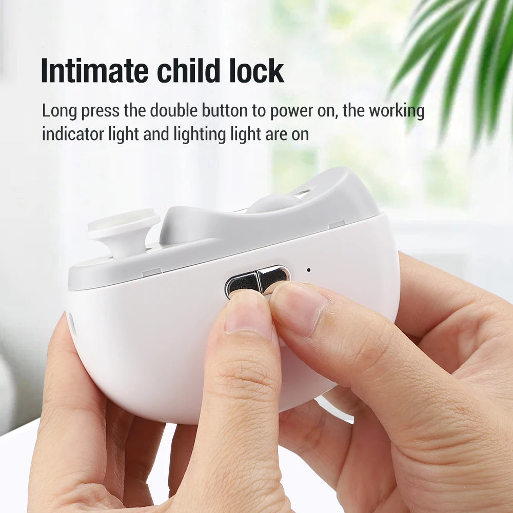 Electric Nail Clipper for Grinding and Polishing with Rechargeable Light