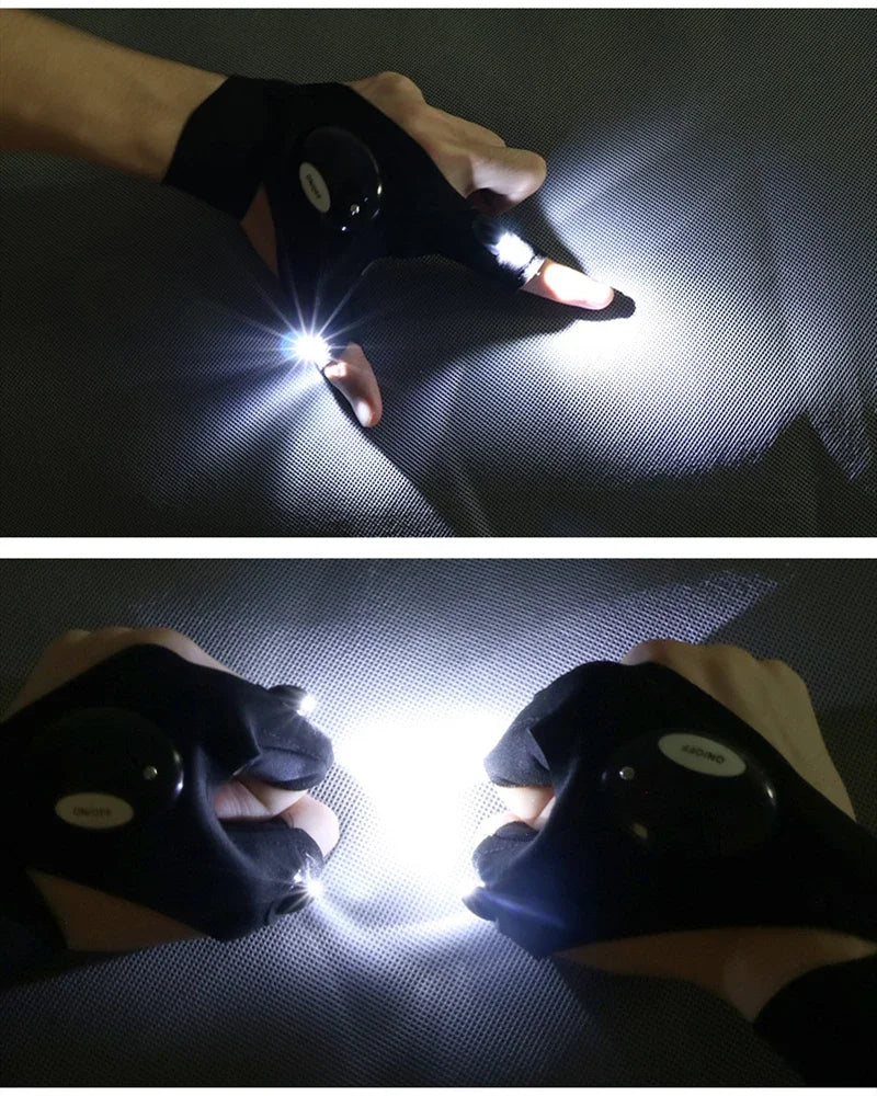 Heavy Duty Gloves with Flashlight