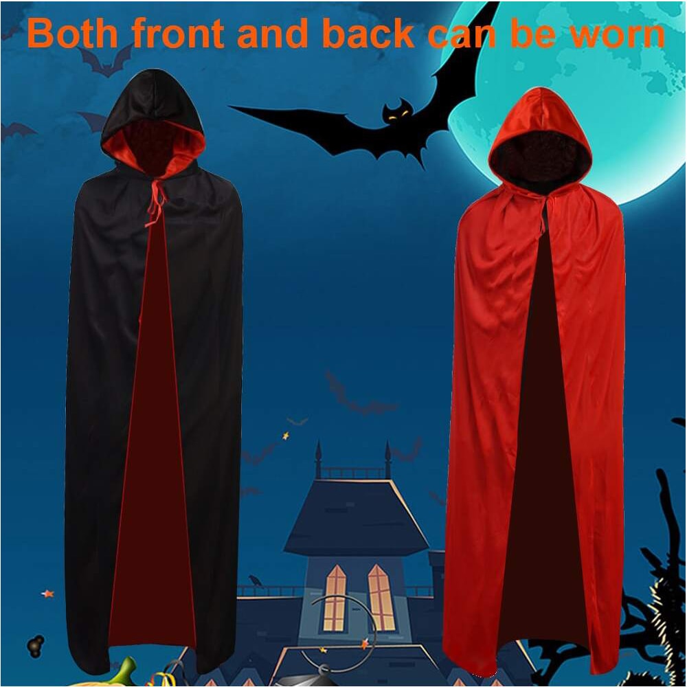 Reversible Black/ Red Vampire Halloween Party Costume Cape...
