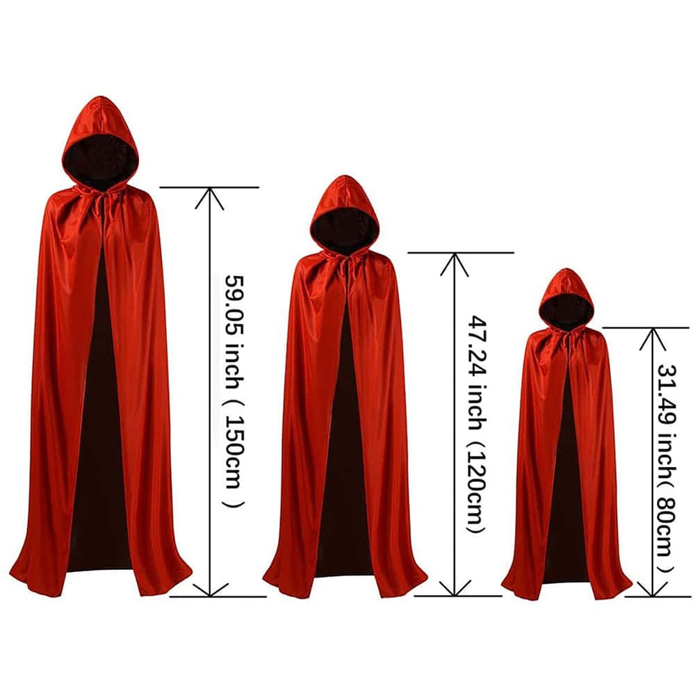 Reversible Black/ Red Vampire Halloween Party Costume Cape...