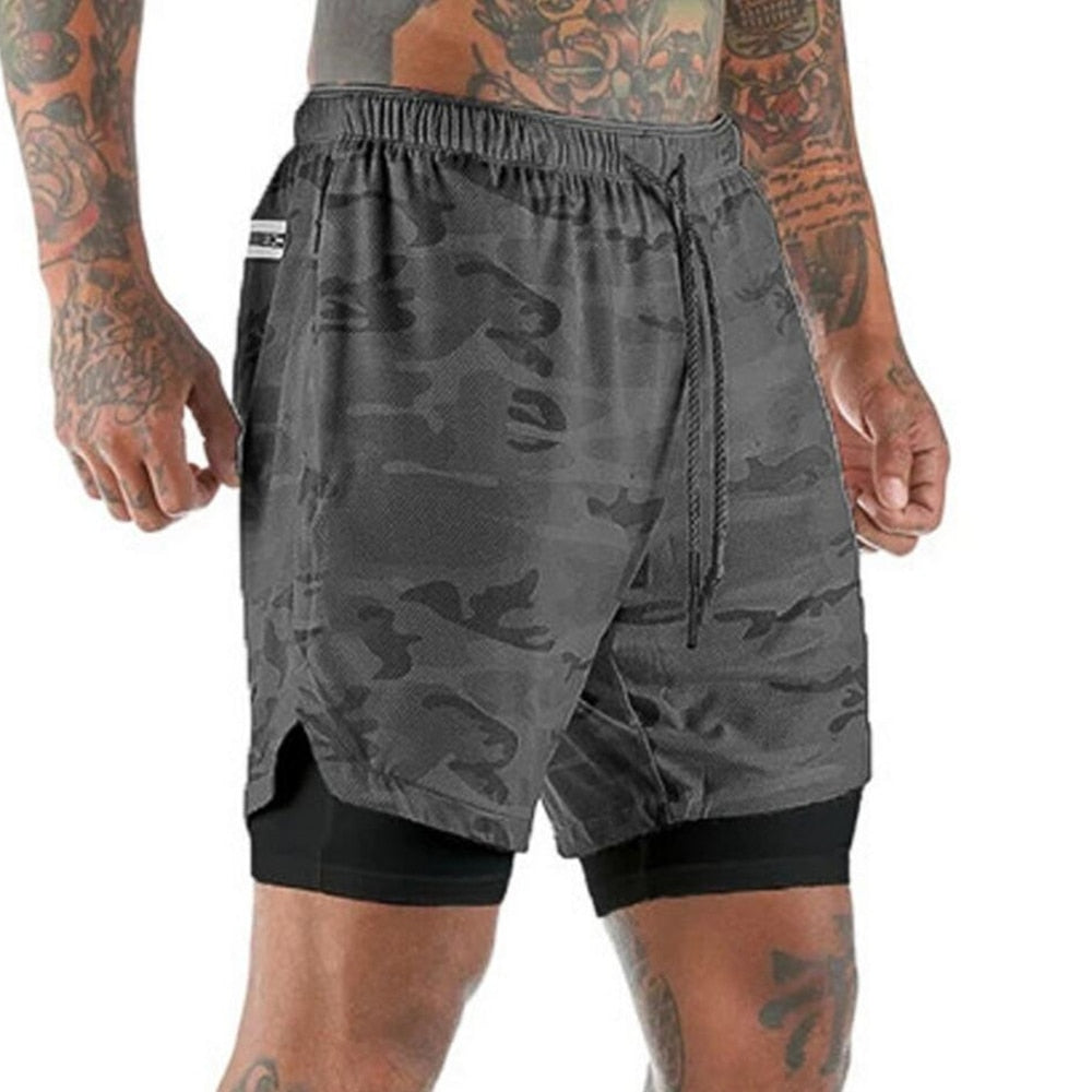 Men's 2-in-1 Quick Dry Running Shorts - Versatile Fitness and Training Bottoms