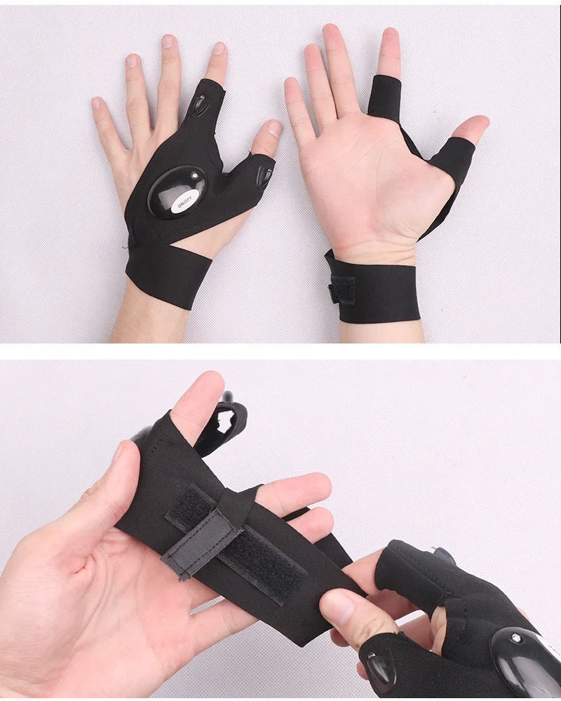 Heavy Duty Gloves with Flashlight