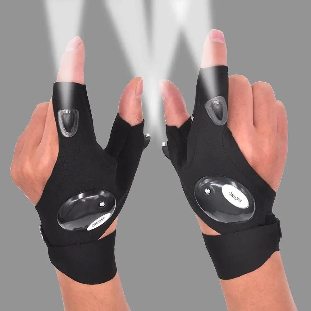 Heavy Duty Gloves with Flashlight