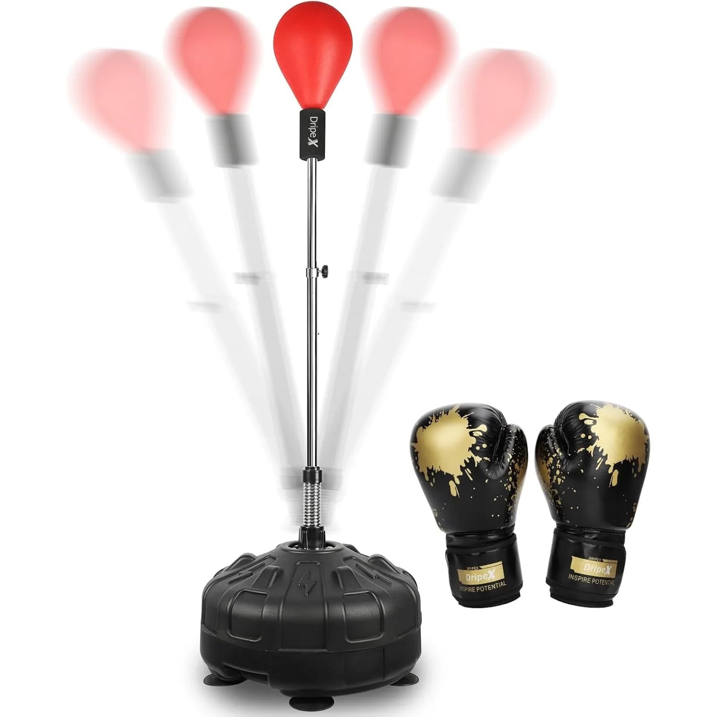 Speed Punch Ball with Stand & Adjustable Height Stand - Great for Boxing Workout Equipment, Stress Fitness