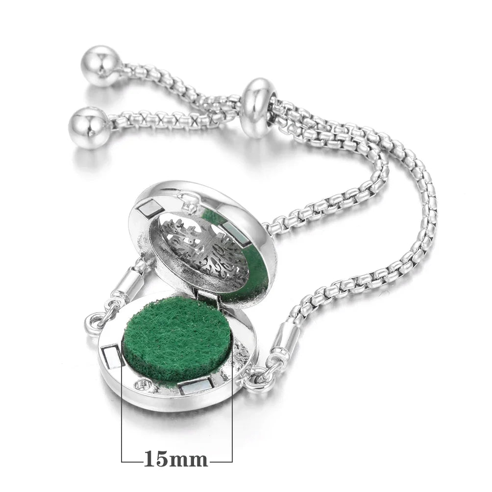 2024 New Kaleidoscope Aromatherapy Bracelet Perfume Essential Oil Diffuser Locket Bracelet Charms Women Aroma Diffuser Jewelry
