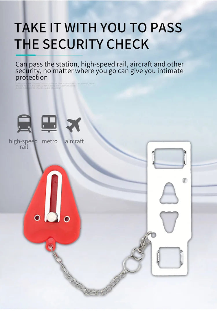 Travel Safety Door Lock No Drilling Required Manual Hotel Room Removable For Travel Safety
