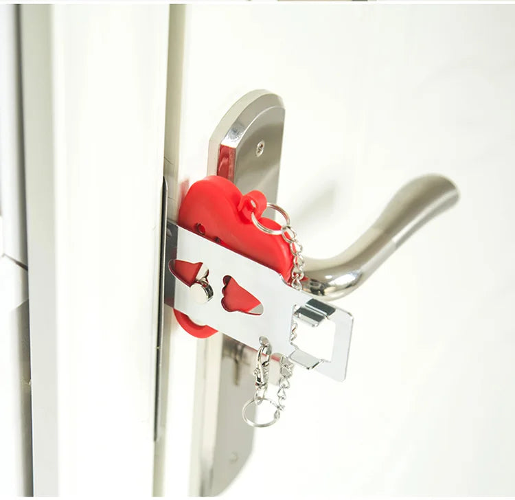 Travel Safety Door Lock No Drilling Required Manual Hotel Room Removable For Travel Safety