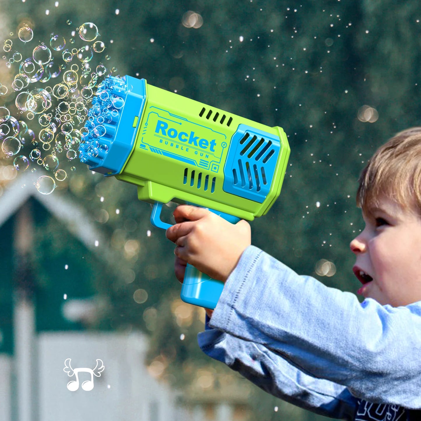 40 Hole Handheld Bubble Rocket Launcher with LED Lights