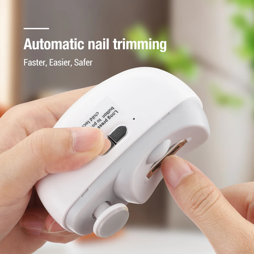 Electric Nail Clipper for Grinding and Polishing with Rechargeable Light