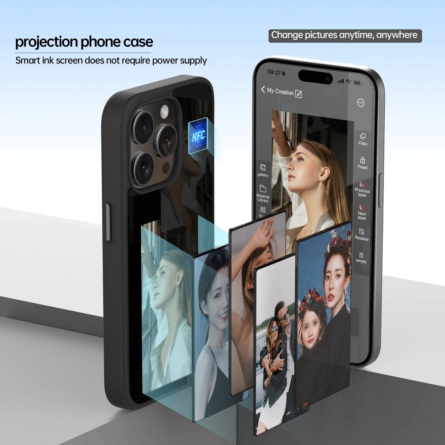 Digital Smart Case For iphone 13 14 15 Pro Max