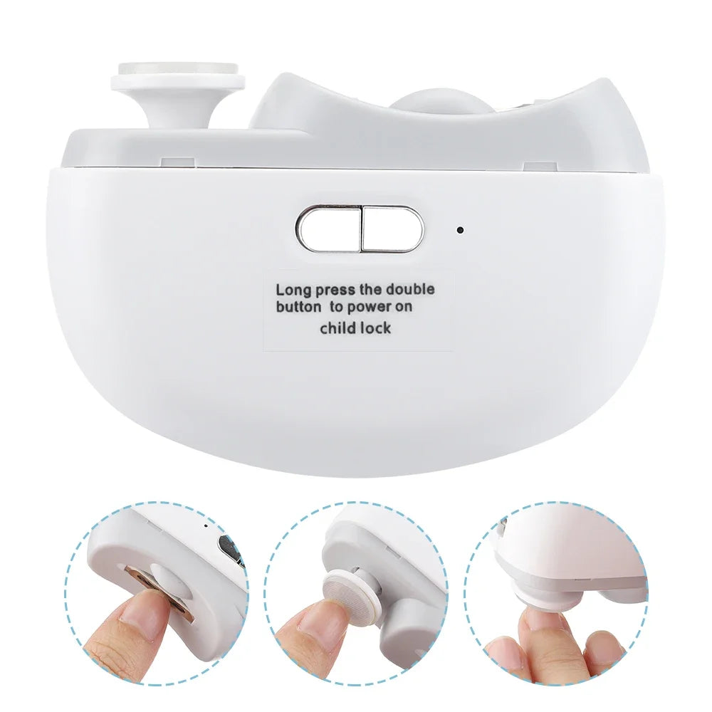 Electric Nail Clipper for Grinding and Polishing with Rechargeable Light