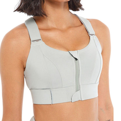 Zip Sports Bra - Adjustable, Shockproof, and Stylish Gym Support