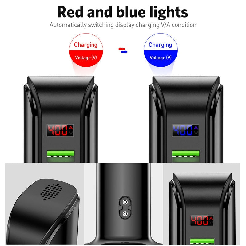 USLION 5 Multi Port USB Charger Hub with LED Display