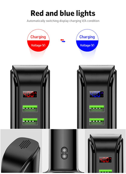 USLION 5 Multi Port USB Charger Hub with LED Display