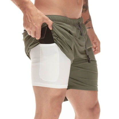 Men's 2-in-1 Quick Dry Running Shorts - Versatile Fitness and Training Bottoms