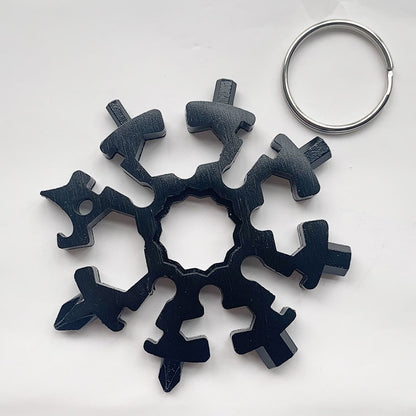 18 In 1 Snowflake  Wrench Multifunction Outdoor Survival Tool