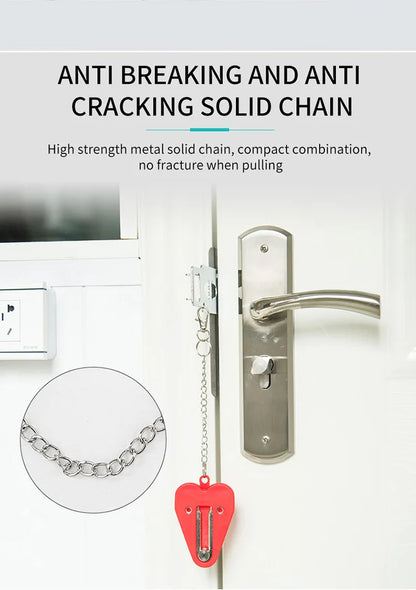 Travel Safety Door Lock No Drilling Required Manual Hotel Room  Removable For Travel Safety