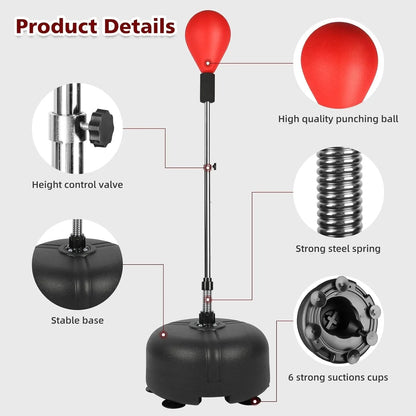 Speed Punch Ball with Stand & Adjustable Height Stand - Great for Boxing Workout Equipment, Stress Fitness