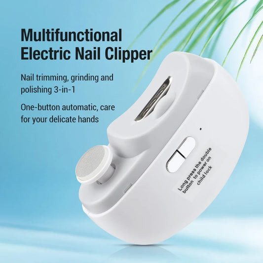 Electric Nail Clipper for Grinding and Polishing with Rechargeable Light